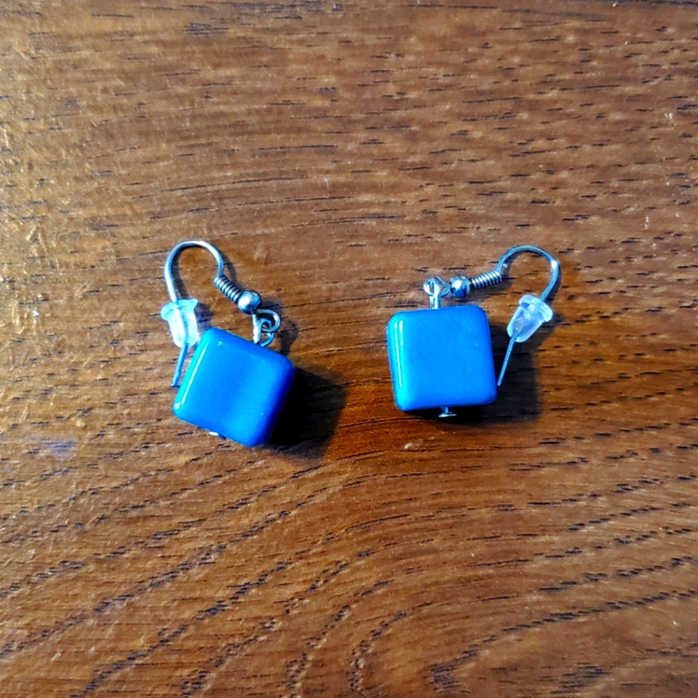 2/$20 Blue Cube Earrings